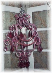 Art Deco Pink Prism Chandelier